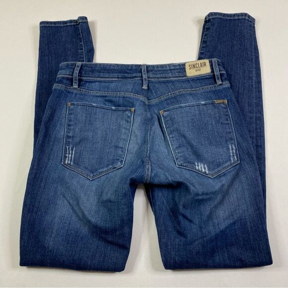 Sinclair Skinny Jeans Women's 28 Distressed Denim Mid Rise Stretch - Picture 9 of 11